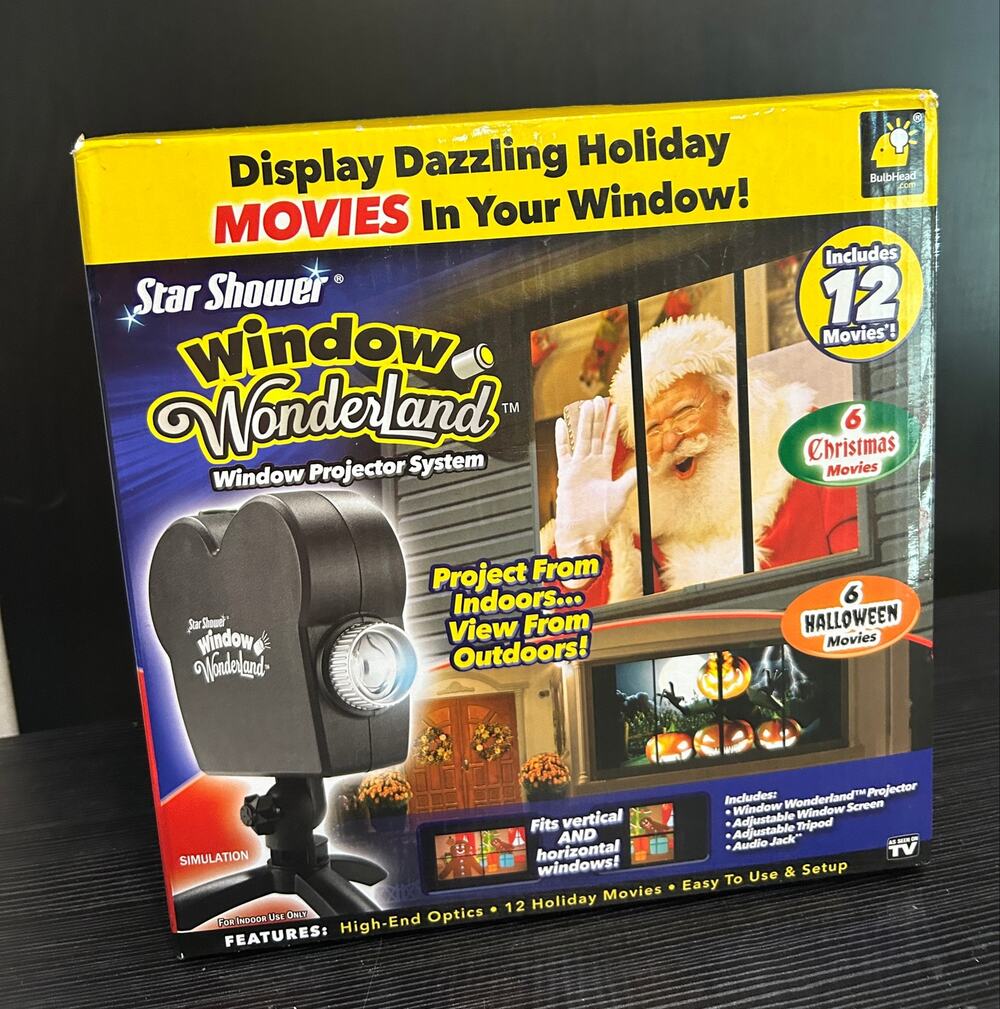 Star Shower Window Wonderland Projector 12 Movies Halloween Christmas Open Box